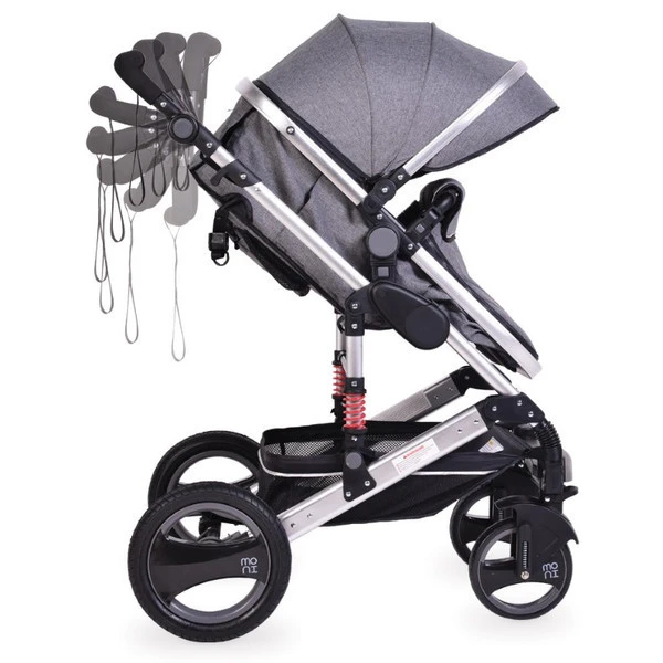 Cangaroo Gala Dark Grey/Silver 3-in-1 Combi Kinderwagen Incl. Autostoel. - Afbeelding 6