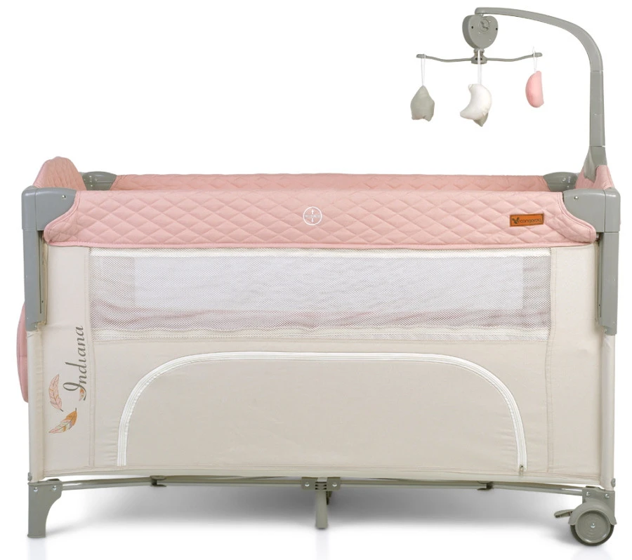 Cangaroo Indiana Pink Campingbed 4 Cangaroo Indiana Pink Campingbed - Afbeelding 2
