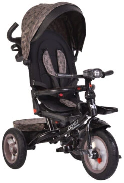 Cangaroo Jockey Trike Beige Stars Driewieler Met Duwstang En Zonnekap