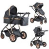 Cangaroo Midas Black 3-in-1 Combi Kinderwagen Incl. Autostoel -Dirkje || Jollein || bébé-jou Verkoopwinkel cangaroo midas black 3 in 1 combi kinderwagen incl. autostoel