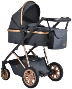 Cangaroo Midas Black 3-in-1 Combi Kinderwagen Incl. Autostoel -Dirkje || Jollein || bébé-jou Verkoopwinkel cangaroo midas black 3 in 1 combi kinderwagen incl. autostoel 1