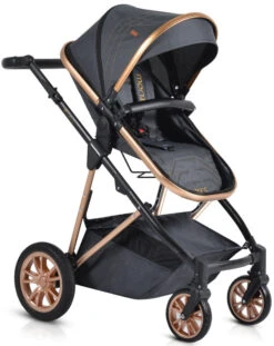 Cangaroo Midas Black 3-in-1 Combi Kinderwagen Incl. Autostoel -Dirkje || Jollein || bébé-jou Verkoopwinkel cangaroo midas black 3 in 1 combi kinderwagen incl. autostoel 4