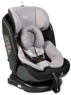 Cangaroo Pilot Light Grey Leather SPS Isofix 360° 0-36 Kg Autostoel Met Zonnekap -Dirkje || Jollein || bébé-jou Verkoopwinkel cangaroo pilot light grey leather sps isofix 360 0 36 kg autostoel met zonnekap 2 1