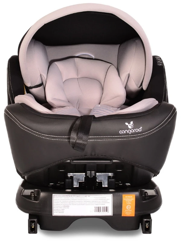 Cangaroo Pilot Light Grey Leather SPS Isofix 360° 0-36 Kg Autostoel Met Zonnekap - Afbeelding 4