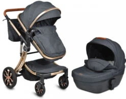Cangaroo Polly Black 3-in-1 Combi Kinderwagen Incl. Autostoel -Dirkje || Jollein || bébé-jou Verkoopwinkel cangaroo polly black 3 in 1 combi kinderwagen incl. autostoel 2