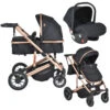 Cangaroo Thira Black 3-in-1 Combi Kinderwagen Incl. Autostoel -Dirkje || Jollein || bébé-jou Verkoopwinkel cangaroo thira black 3 in 1 combi kinderwagen 1