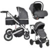 Cangaroo Thira Grey 3-in-1 Combi Kinderwagen Incl. Autostoel -Dirkje || Jollein || bébé-jou Verkoopwinkel cangaroo thira grey 3 in 1 combi kinderwagen 1