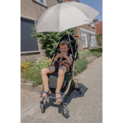 Ding Zwart UV Buggy Parasol DI-252421 -Dirkje || Jollein || bébé-jou Verkoopwinkel di 252426 8720663931894 baby stroller umbrella sand 02 1 1