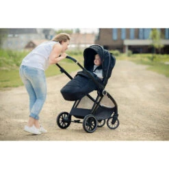 Ding Fenix Black/Black 3-in-1 Combi Kinderwagen Incl. Autostoel -Dirkje || Jollein || bébé-jou Verkoopwinkel ding fenix black kinderwagen 4 1
