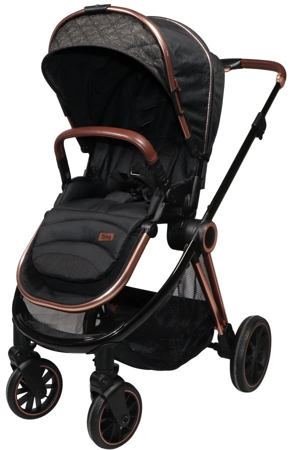 Ding Fenix Black/Rose 3-in-1 Combi Kinderwagen Incl. Autostoel 5 Ding Fenix Black/Rose 3-in-1 Combi Kinderwagen Incl. Autostoel - Afbeelding 3