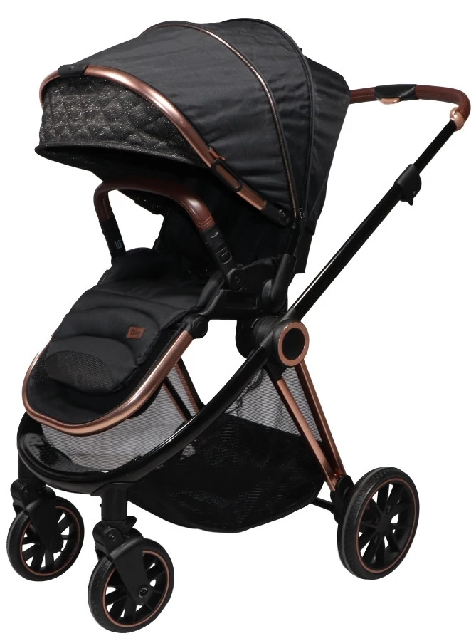 Ding Fenix Black/Rose 3-in-1 Combi Kinderwagen Incl. Autostoel 6 Ding Fenix Black/Rose 3-in-1 Combi Kinderwagen Incl. Autostoel - Afbeelding 4