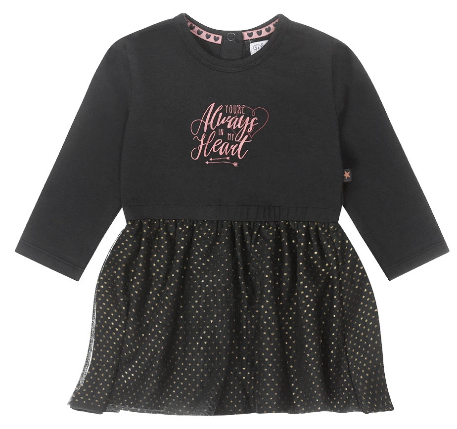 Dirkje You Go Girl Dark Grey Maat 62 Jurkje S48492-35 W23