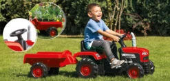 Dolu Rood Traptractor Met Aanhangwagen 8153 -Dirkje || Jollein || bébé-jou Verkoopwinkel dolu rood tractor met aanhangwagen 8153 3 1
