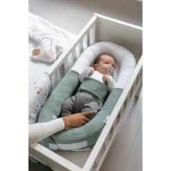 Doomoo Cocoon Tetra Jersey Green Babynest CO 13 -Dirkje || Jollein || bébé-jou Verkoopwinkel doomoo cocoon tetra jersey green babynest co 13 1