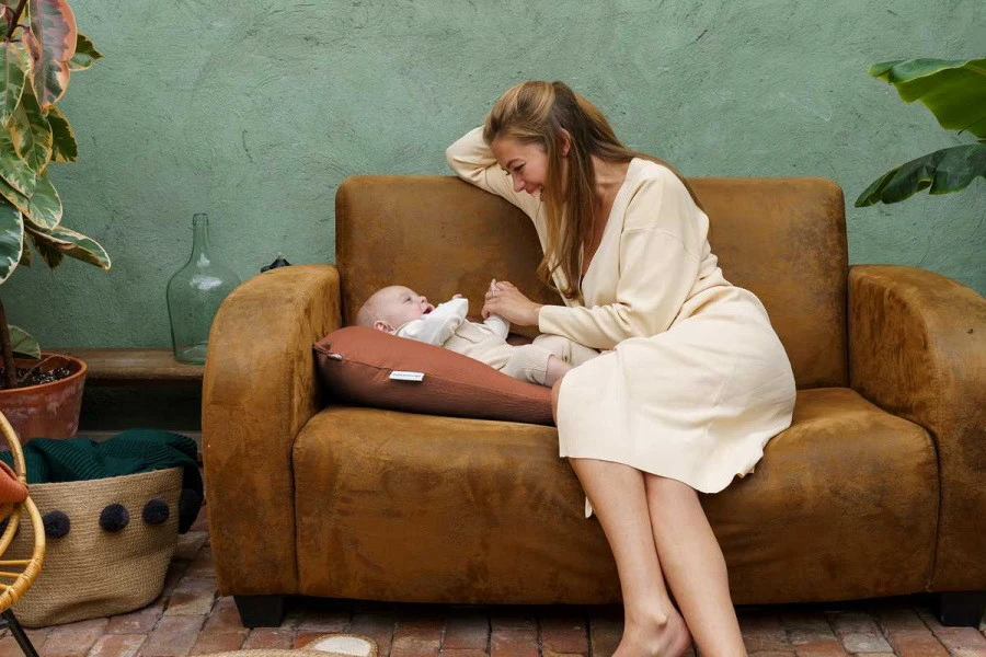 Doomoo Softy Tetra Jersey Terracotta Voedingskussen S82 4 Doomoo Softy Tetra Jersey Terracotta Voedingskussen S82 - Afbeelding 2