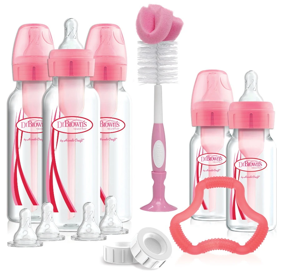 Dr. Brown's Dr Brown's Options+ Anti-colic Roze Smalle Hals Gift Set SB05305-ESX 3 Dr. Brown's Dr Brown's Options+ Anti-colic Roze Smalle Hals Gift Set SB05305-ESX