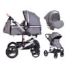 Cangaroo Gala Dark Grey/Silver 3-in-1 Combi Kinderwagen Incl. Autostoel. -Dirkje || Jollein || bébé-jou Verkoopwinkel gala 1 1