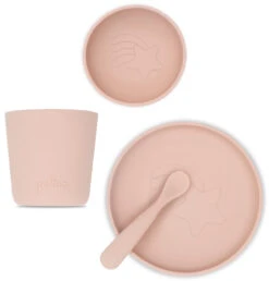 Jollein Pale Pink Siliconen Dinerset 705-007-00090 -Dirkje || Jollein || bébé-jou Verkoopwinkel jollein pale pink siliconen dinerset 705 007 00090 2