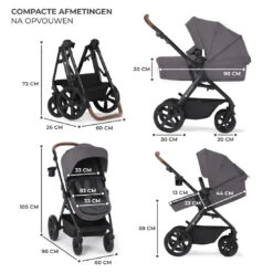 Kinderkraft A-Tour Dark Grey 3-in-1 Kinderwagen Incl. Autostoel KSATOU00DGR3000 -Dirkje || Jollein || bébé-jou Verkoopwinkel kinderkraft a tour dark grey 3 in 1 kinderwagen incl. autostoel ksatou00dgr3000 13