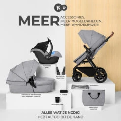 Kinderkraft A-Tour Light Grey 3-in-1 Kinderwagen Incl. Autostoel KSATOU00LGR3000 -Dirkje || Jollein || bébé-jou Verkoopwinkel kinderkraft a tour light grey 3 in 1 kinderwagen incl. autostoel ksatou00lgr3000 14