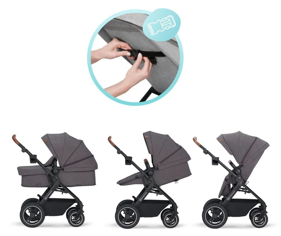 Kinderkraft B-Tour Ash Grey 3-in-1 Combi Kinderwagen Incl. Autostoel KSBTOU00DGR3000 - Afbeelding 6