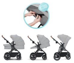 Kinderkraft B-Tour Silver Grey 3-in-1 Combi Kinderwagen Incl. Autostoel KSBTOU00LGR3000 -Dirkje || Jollein || bébé-jou Verkoopwinkel kinderkraft b tour 3 in 1 silver grey wandelwagen ksbtou00lgr3000 12 1920x1920
