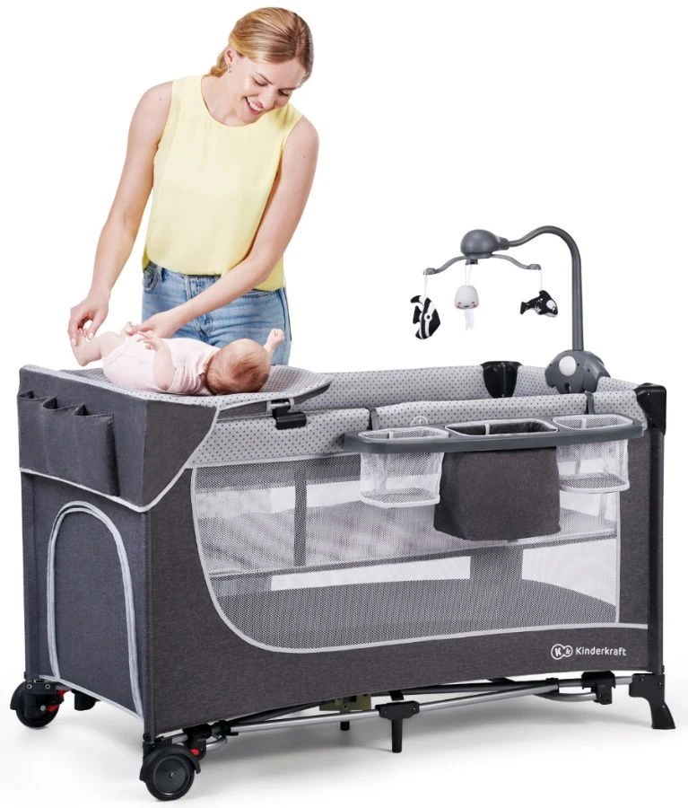 Kinderkraft Leody Grey Campingbed Met Accessoires KCLEOD00GRY00AC 11 Kinderkraft Leody Grey Campingbed Met Accessoires KCLEOD00GRY00AC - Afbeelding 9