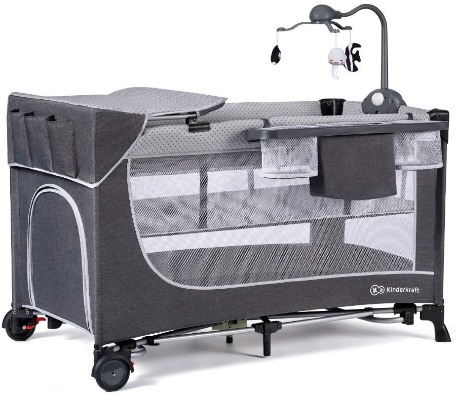 Kinderkraft Leody Grey Campingbed Met Accessoires KCLEOD00GRY00AC 6 Kinderkraft Leody Grey Campingbed Met Accessoires KCLEOD00GRY00AC - Afbeelding 4