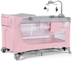 Kinderkraft Leody Pink Campingbed Met Accessoires KCLEOD00PNK00AC -Dirkje || Jollein || bébé-jou Verkoopwinkel kinderkraft leody pink campingbed met accessoires kcleod00pnk00ac 2 1920x1920