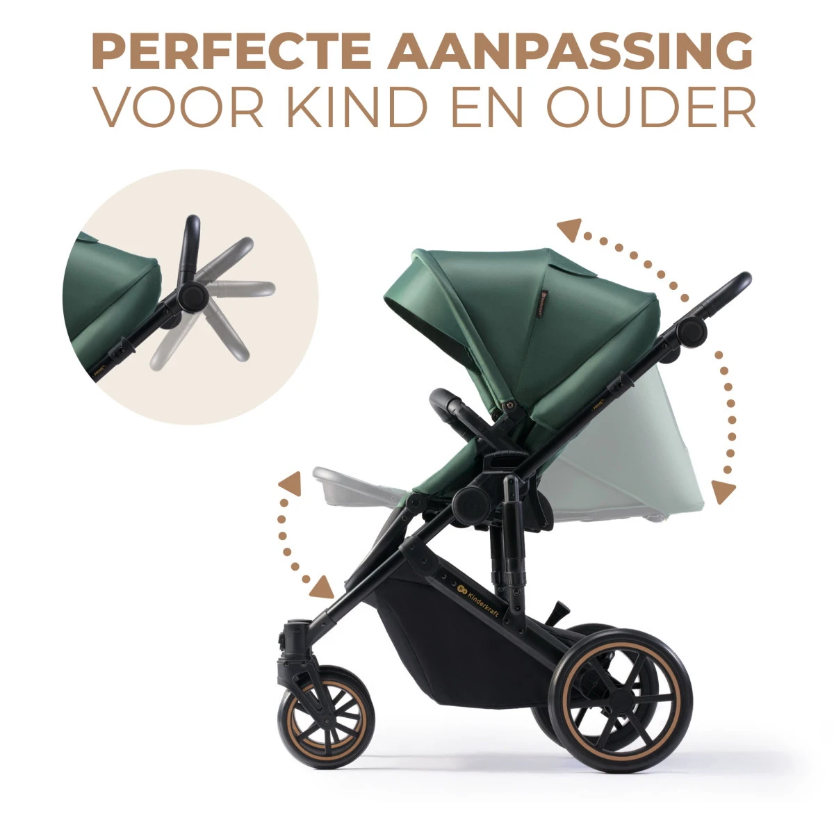 Kinderkraft Prime 2 Dark Green 3-in-1 Kinderwagen Incl. Autostoel KSPRIM02GRE3000 9 Kinderkraft Prime 2 Dark Green 3-in-1 Kinderwagen Incl. Autostoel KSPRIM02GRE3000 - Afbeelding 7