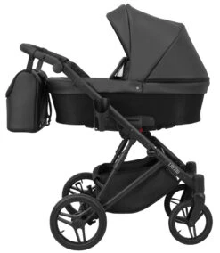 Kunert Lazzio Black Eco-Leather 2-in-1 Kinderwagen LAZ-11-BLACK -Dirkje || Jollein || bébé-jou Verkoopwinkel kunert lazzio black eco leather 2 in 1 kinderwagen laz 11 black
