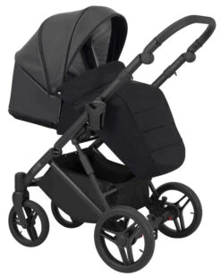 Kunert Lazzio Black Eco-Leather 2-in-1 Kinderwagen LAZ-11-BLACK -Dirkje || Jollein || bébé-jou Verkoopwinkel kunert lazzio black eco leather 2 in 1 kinderwagen laz 11 black 3