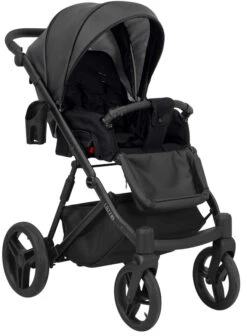 Kunert Lazzio Black Eco-Leather 2-in-1 Kinderwagen LAZ-11-BLACK -Dirkje || Jollein || bébé-jou Verkoopwinkel kunert lazzio black eco leather 2 in 1 kinderwagen laz 11 black 4