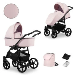 Kunert Mata Black Pink 2-in-1 Combi Kinderwagen MATA-06-BLACK -Dirkje || Jollein || bébé-jou Verkoopwinkel kunert mata black pink 2 in 1 combi kinderwagen mata 06 black 4