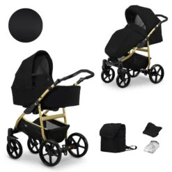 Kunert Mata Gold Black 2-in-1 Combi Kinderwagen MATA-10-GOLD -Dirkje || Jollein || bébé-jou Verkoopwinkel kunert mata gold black 2 in 1 combi kinderwagen mata 10 gold 0