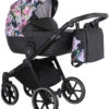Kunert Talisman Black Flowers 2-in-1 Kinderwagen TA-01-BLACK -Dirkje || Jollein || bébé-jou Verkoopwinkel kunert talisman black flowers 2 in 1 kinderwagen ta 01 black