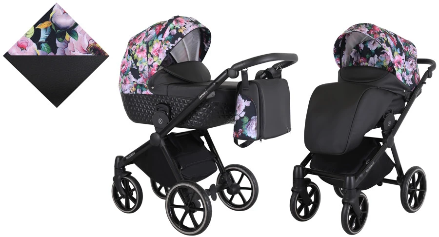 Kunert Talisman Black Flowers 2-in-1 Kinderwagen TA-01-BLACK 4 Kunert Talisman Black Flowers 2-in-1 Kinderwagen TA-01-BLACK - Afbeelding 2