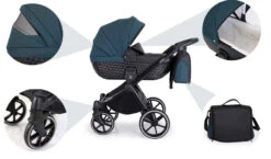 Kunert Talisman Black Pepper 2-in-1 Kinderwagen TA-06-BLACK -Dirkje || Jollein || bébé-jou Verkoopwinkel kunert talisman black green 2 in 1 kinderwagen ta 04 black 16 1
