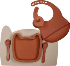 Tryco Leopard Sienna Siliconen Bord TR-392816 -Dirkje || Jollein || bébé-jou Verkoopwinkel leopard sand silicone collection 03 1