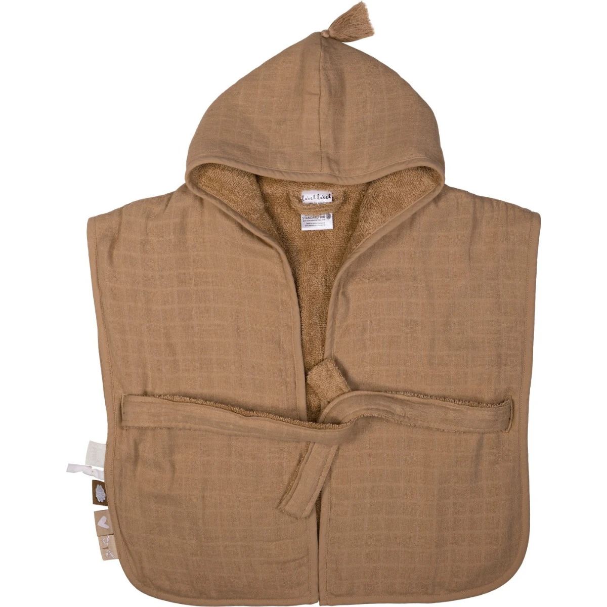 Label Label Toffee Brown Badstof/Hydrofiel Badjas LLTT-934680 4 Label Label Toffee Brown Badstof/Hydrofiel Badjas LLTT-934680 - Afbeelding 2