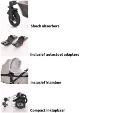 Lorelli Alexa Pearl Beige 3-in-1 Combi Kinderwagen Incl. Autostoel 1002129-2182D -Dirkje || Jollein || bébé-jou Verkoopwinkel lorelli 3 in 1 combi kinderwagen incl. autostoel 1002129 2