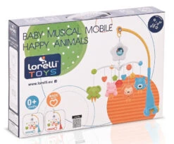 Lorelli Happy Animals Blue Muziekmobiel 1031026-0001 -Dirkje || Jollein || bébé-jou Verkoopwinkel lorelli happy animals red muziekmobiel 1031026 0002 2