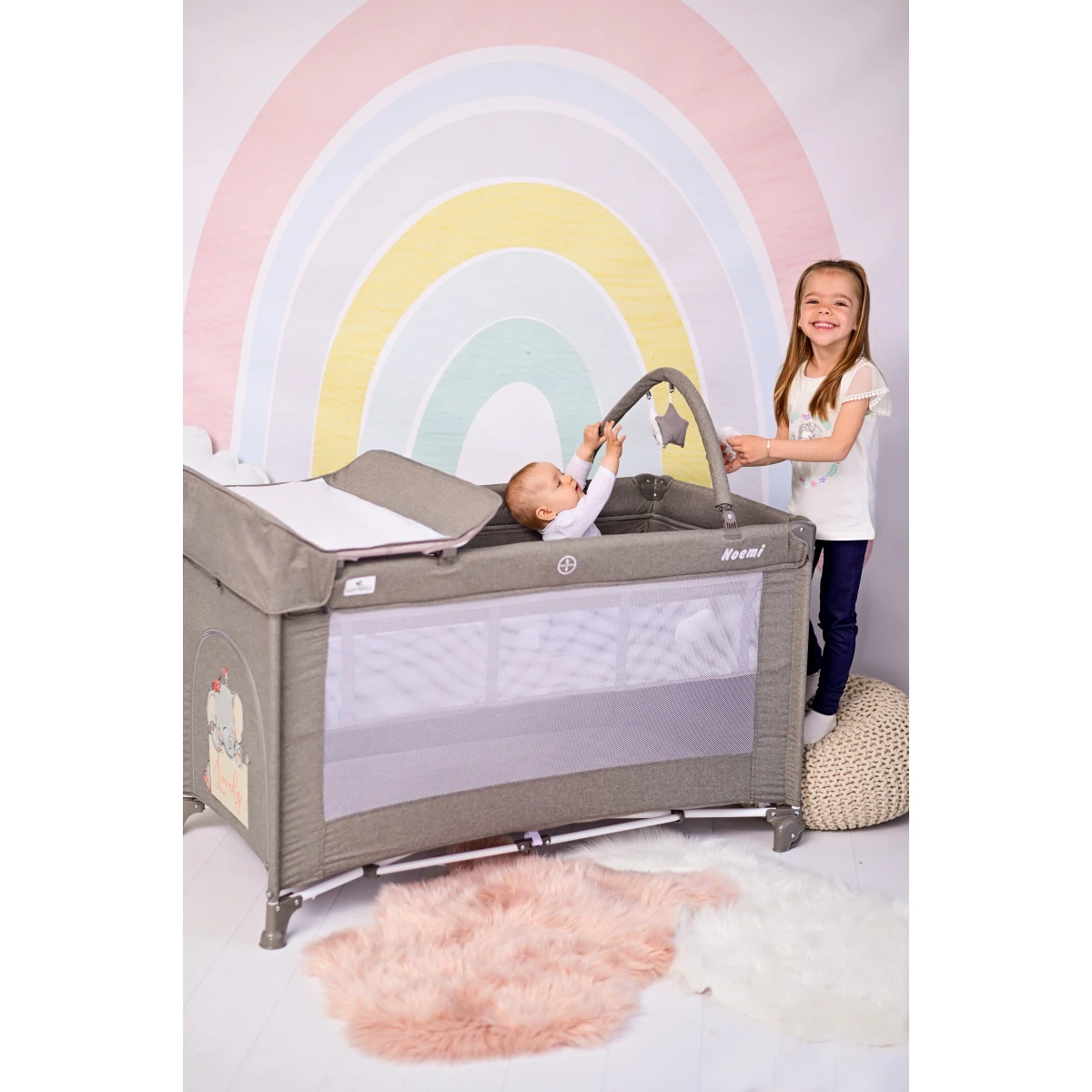 Lorelli Noemi Plus Cool Grey Star Campingbed Met Bodemverhoger 1008056-2216 13 Lorelli Noemi Plus Cool Grey Star Campingbed Met Bodemverhoger 1008056-2216 - Afbeelding 11