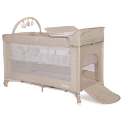 Lorelli Noemi Plus Fog Beige Star Campingbed Met Bodemverhoger 1008056-2217 -Dirkje || Jollein || bébé-jou Verkoopwinkel lorelli noemi plus fog beige star campingbed met bodemverhoger 1008056 2217 3