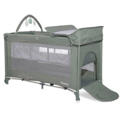 Lorelli Noemi Plus Iceberg Green Star Campingbed Met Bodemverhoger 1008056-2218 -Dirkje || Jollein || bébé-jou Verkoopwinkel lorelli noemi plus iceberg green star campingbed met bodemverhoger 1008056 2218 3
