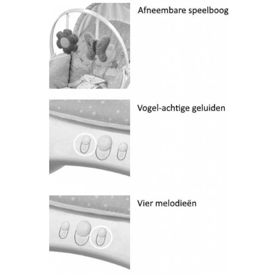 Lorelli Alex Frosty Green Stars Baby Rocker Wipstoel 1011012-2146 9 Lorelli Alex Frosty Green Stars Baby Rocker Wipstoel 1011012-2146 - Afbeelding 7