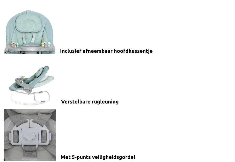 Lorelli Swing Tango Cool Grey Stars Babyschommel En Wipstoel 1009007-2147 - Afbeelding 8