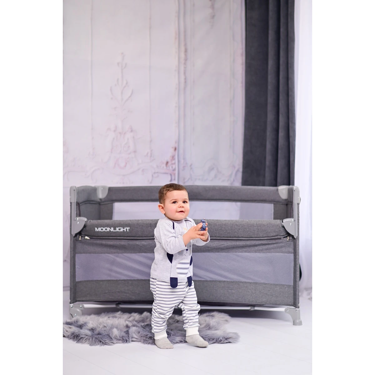 Lorelli Up And Down Fog Beige Flying Friends Campingbedje Incl. Bodemverhoger 1008006-2371 7 Lorelli Up And Down Fog Beige Flying Friends Campingbedje Incl. Bodemverhoger 1008006-2371 - Afbeelding 5