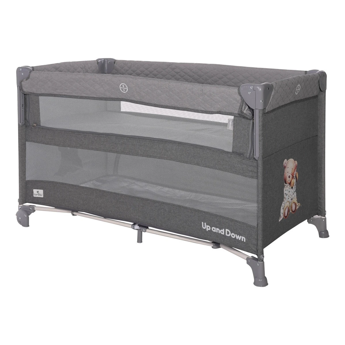 Lorelli Up And Down Cool Grey Bear Campingbedje Incl. Bodemverhoger 1008006-2370