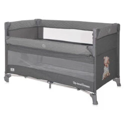 Lorelli Up And Down Cool Grey Bear Campingbedje Incl. Bodemverhoger 1008006-2370 -Dirkje || Jollein || bébé-jou Verkoopwinkel lorelli up and down cool grey bear campingbedje incl. bodemverhoger 1008006 2370 4